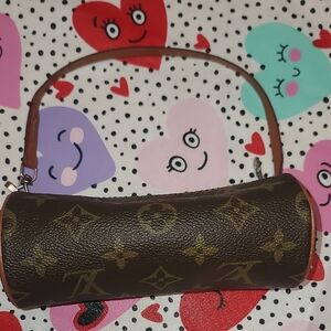 Louis Vuitton Brown and Gold Monogram Wristlet